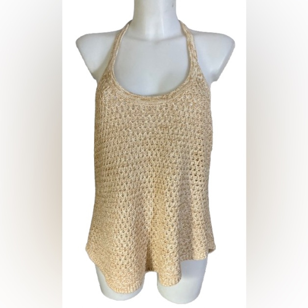 Lucky Brand Wheat Cream Coloured Flowy Crochet Tank Top Camisole Large